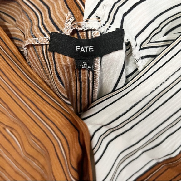 Fate Striped Colorblock Button Down Shirt Womens Size Small Boho Patchwork NWT - Picture 3 of 8